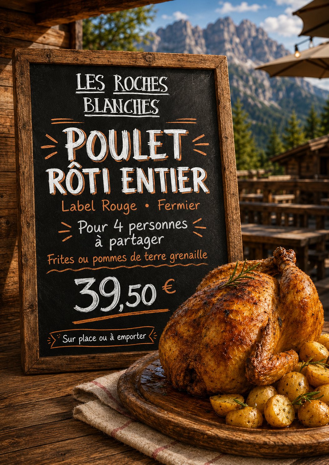 Poulet rôti entier Label Rouge fermier, 39,50€